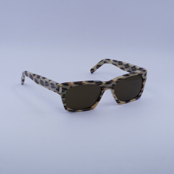 Saint Laurent SL402 004 Sunglasses Havana Square Frame, Brown Lenses - Picture 1 of 12